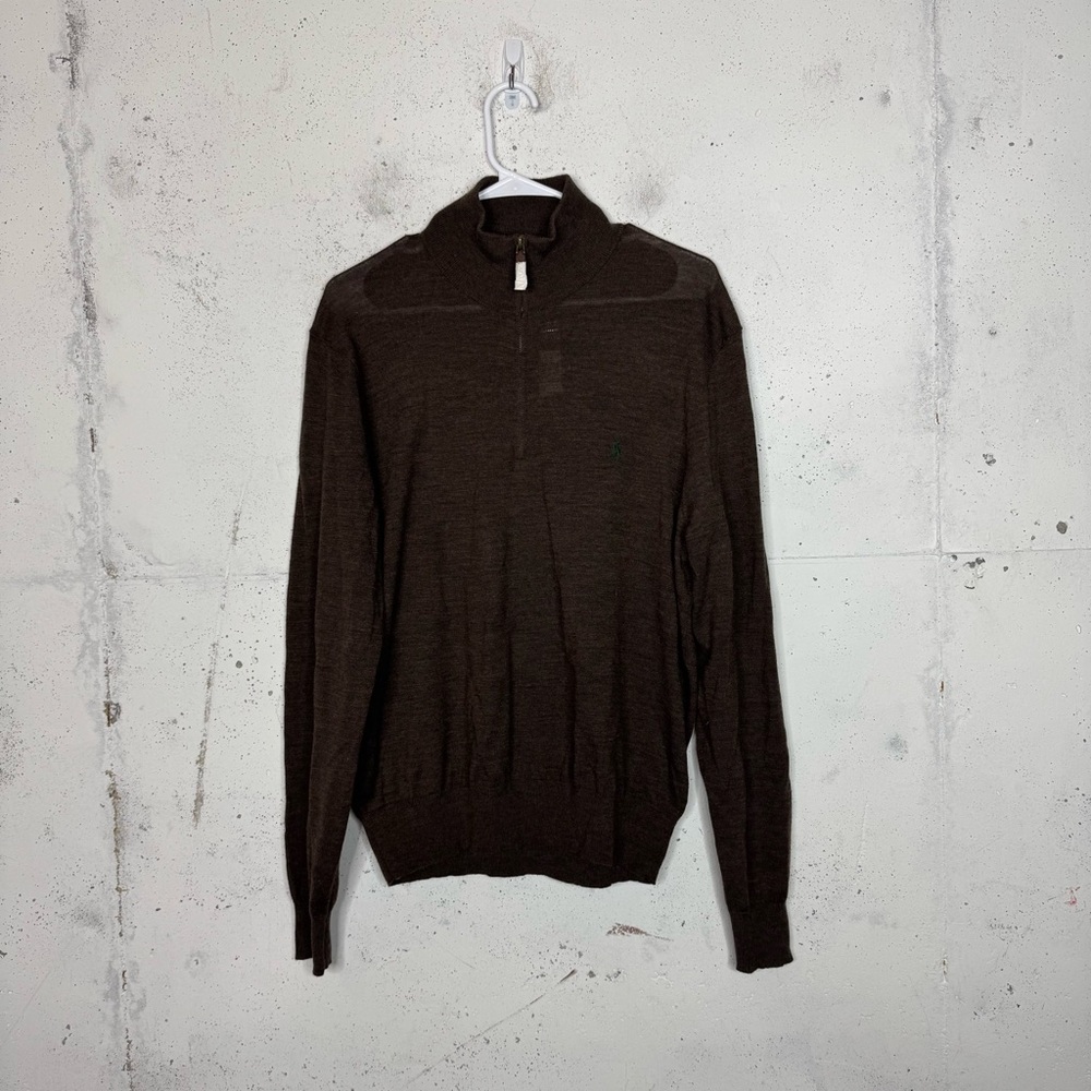 Polo Ralph Lauren Sheer Merino Wool Half Zip 90s Thin Sweater Large